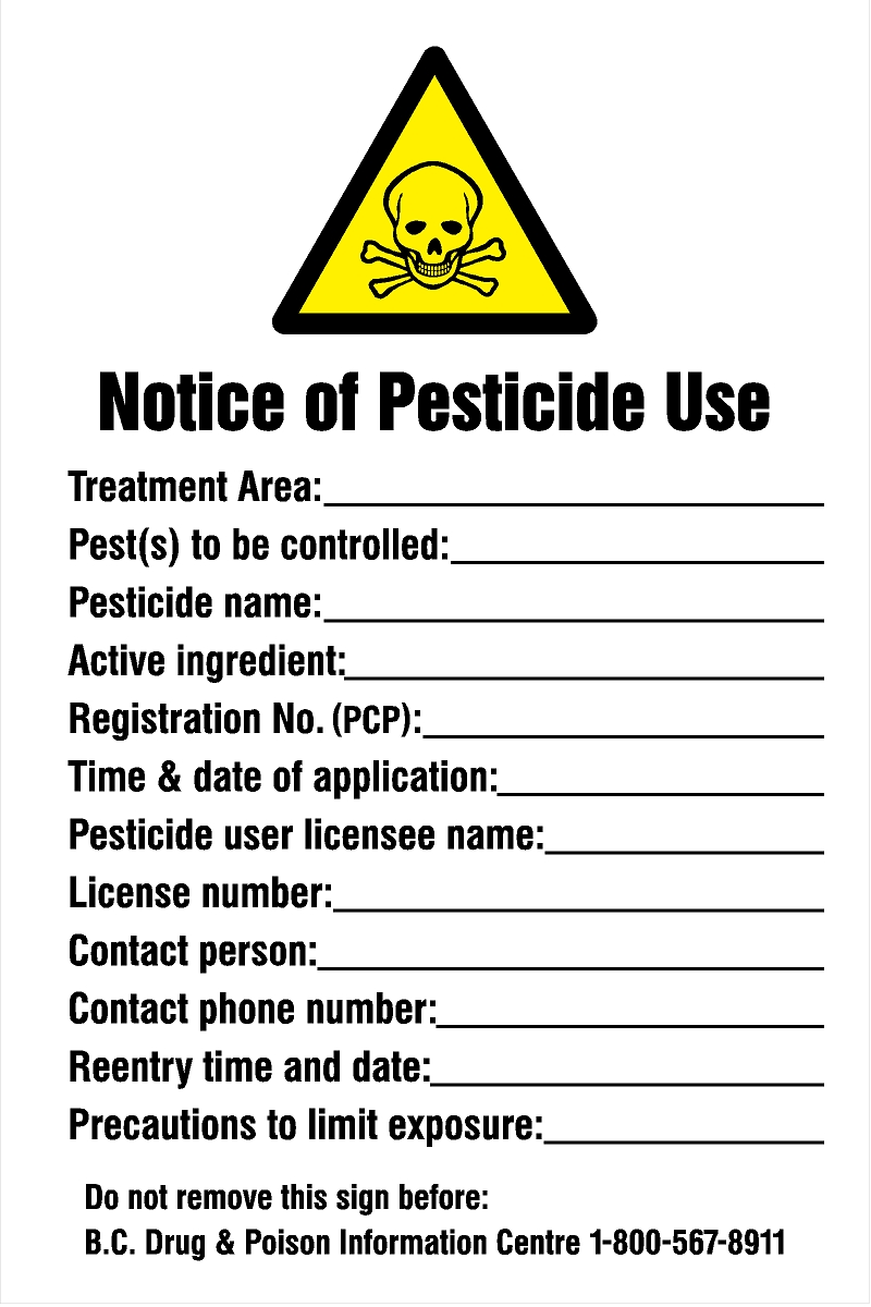 Notice used as decal and sandwich board